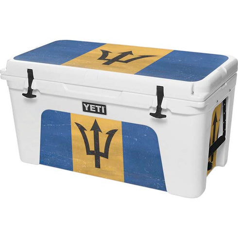 Barbados Flag Distressed YETI Tundra 75 Hard Cooler Skin